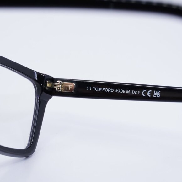 Tom Ford FT5912-B 001 Eyeglasses Black 57mm Square Frame,Blue Light Block Lenses - Picture 7 of 8